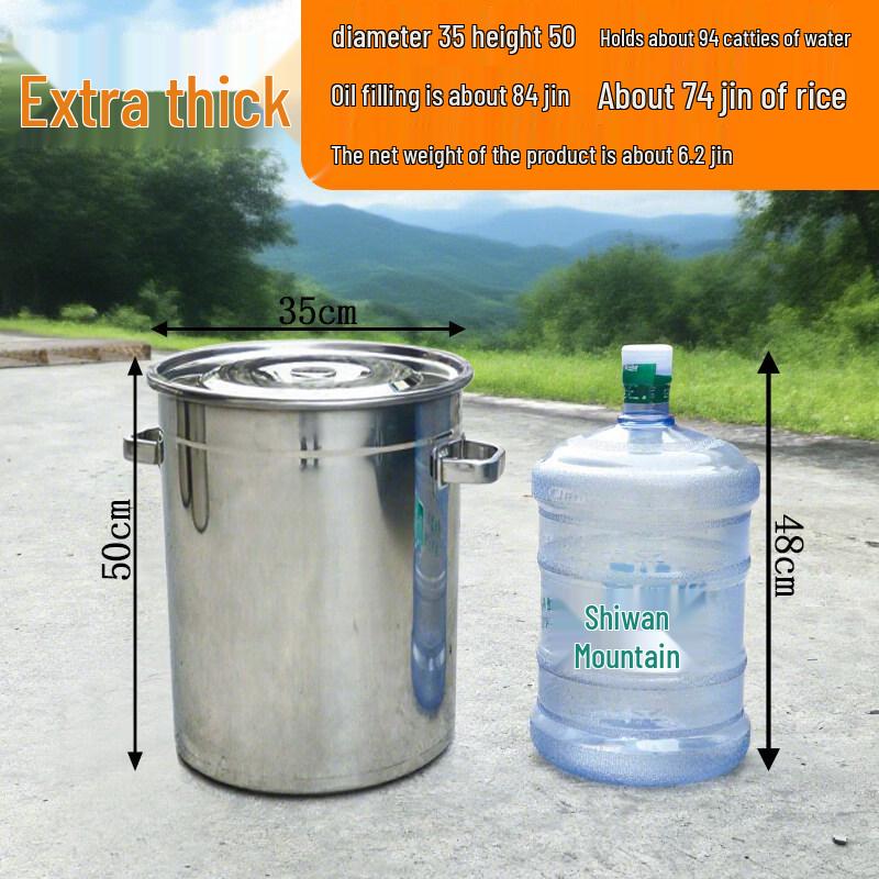 JPHZNB Stainless Steel Multi-purpose Bucket with Lid