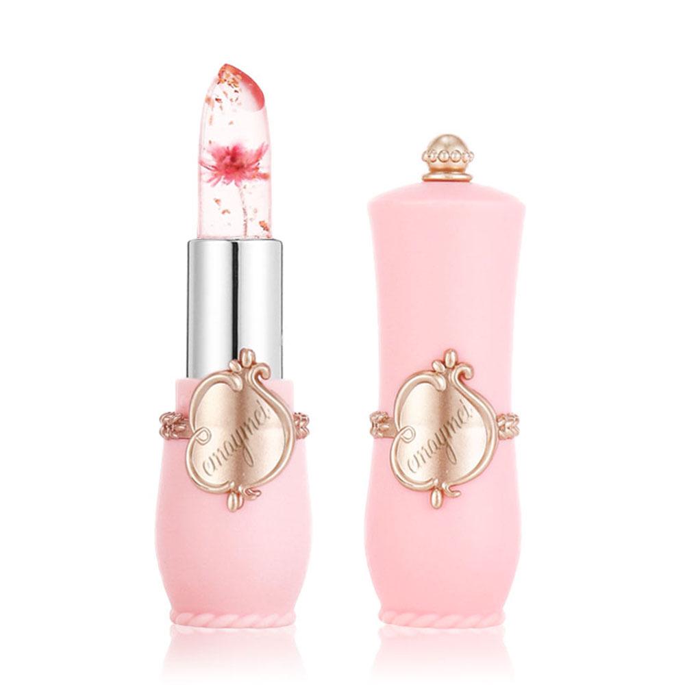 Emaymei Color-Changing Lipstick: Gold Foil & Dried Flower, Moisturizing Transparent Lip Balm