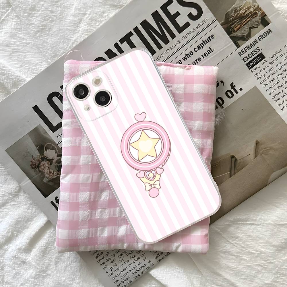 Cartoon Cardcaptor Sakura Magic Wand Moon Phone Case For IPhone 16 15 14 13 12 Mini 11 Pro XS Max X XR SE 6 7 8 Plus Soft