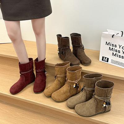 Slim Women's Fashion Not Tired Feet Thick Sole Heightening Soft Elastic Comfortable Shock Absorption Non-slip Casual Sports Boots