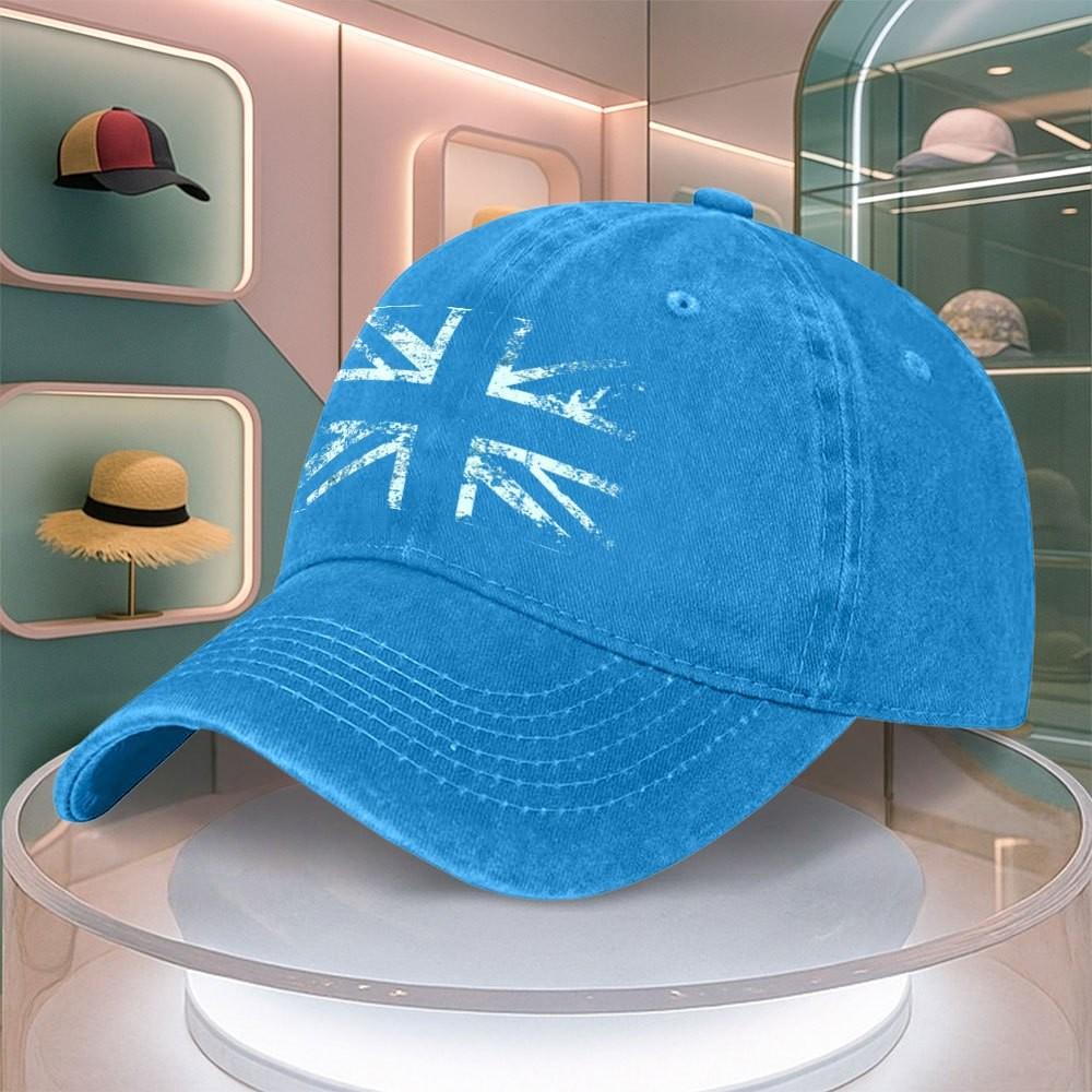 Union Jack Distressed Washed Cotton Baseball Cap Unisex Adjustable Casual Outdoor Sun Hat