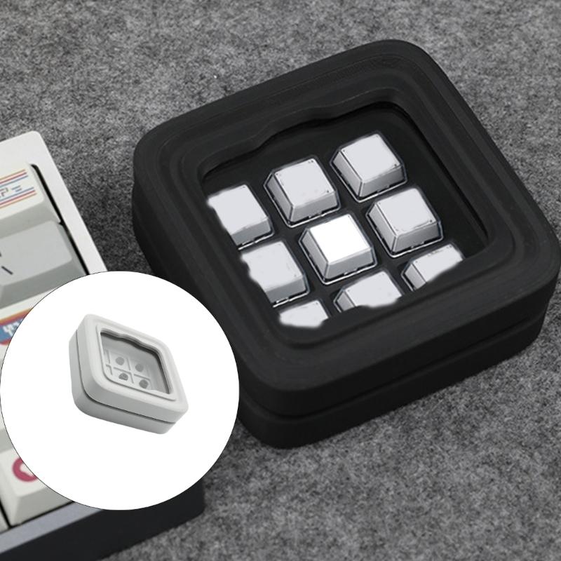 Clear 9 Slot Keycap Organizers With Dust Resistant Cover For Switches Enthusiasts