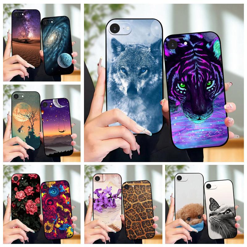 Case For iPhone SE4 Fashion Color Painted Soft Silicone Phone Coque Cover For Apple iPhone 16e 5G A3409 A3408 Shockproof Cases