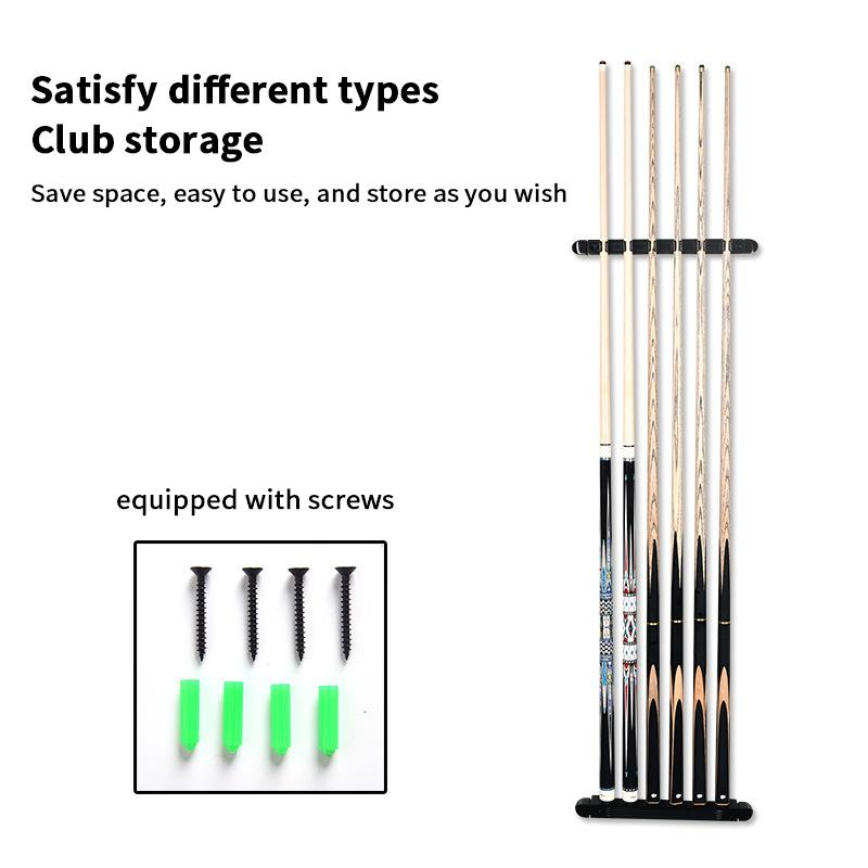 1Pc 6-Slot Wood Snooker Rod Hanging Bracket Wall-Mounted Pool Rod Holding Stands Professional Durable Tools Billiard Accessories