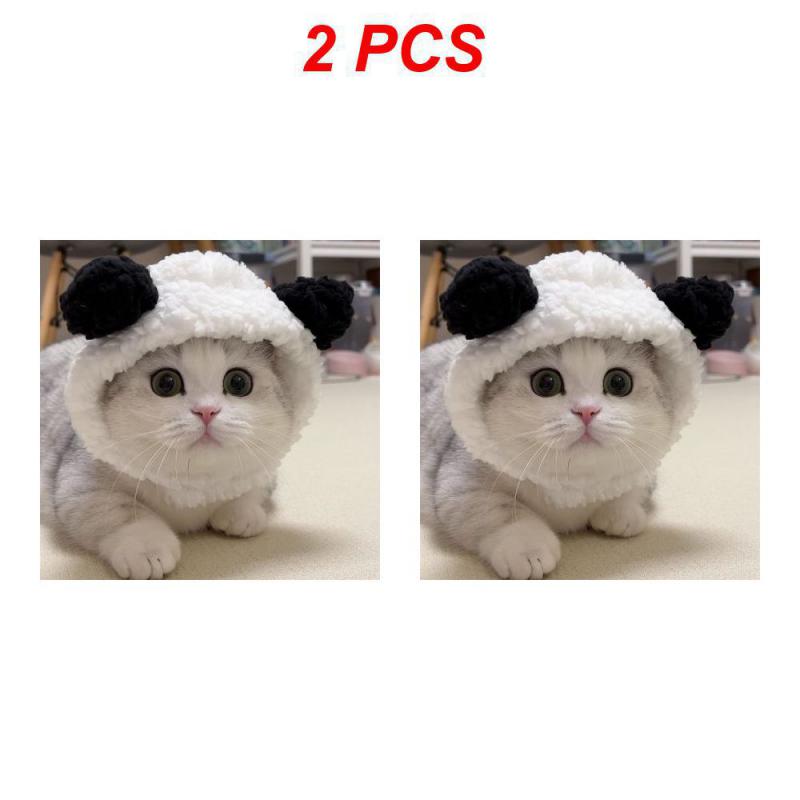 1/2/3PCS Funny Panda Hat For Pet, Warm , New Year Party, Christmas Cosplay Accessories, Photo Props, Headwear For Dog And Cat