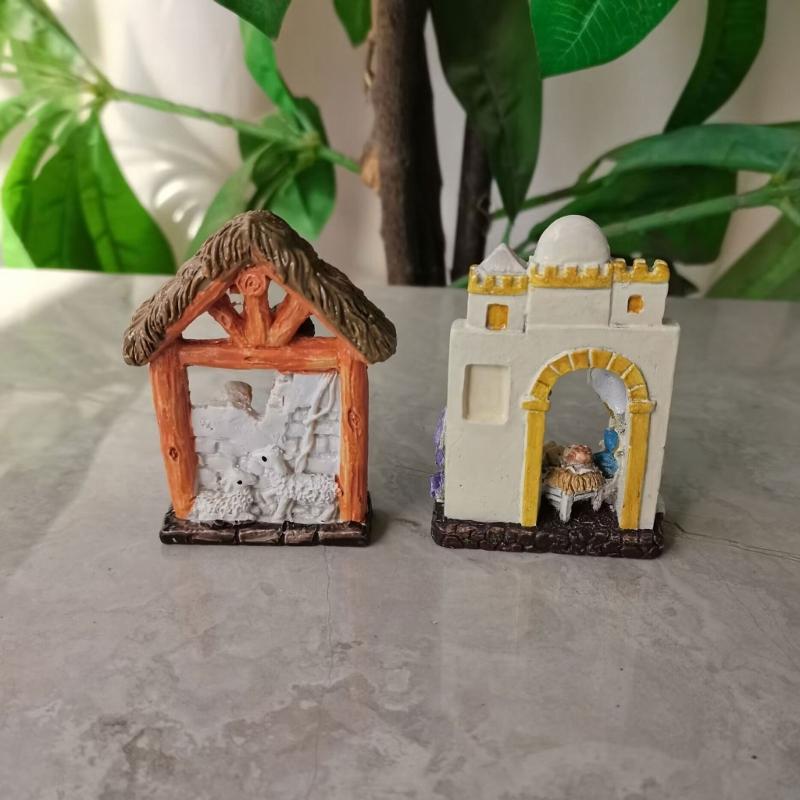 Lovely Resin Ornament Holy Family Statue Ornaments Novelty Holy Family Home Decor Display Christian Gift