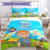 3pcs Custom Name Blippi Bedding Set Duvet Cover Closure Includes 1 Duvet Cover & 2 Pillowcases, Soft and Comfortable for All Seasons.