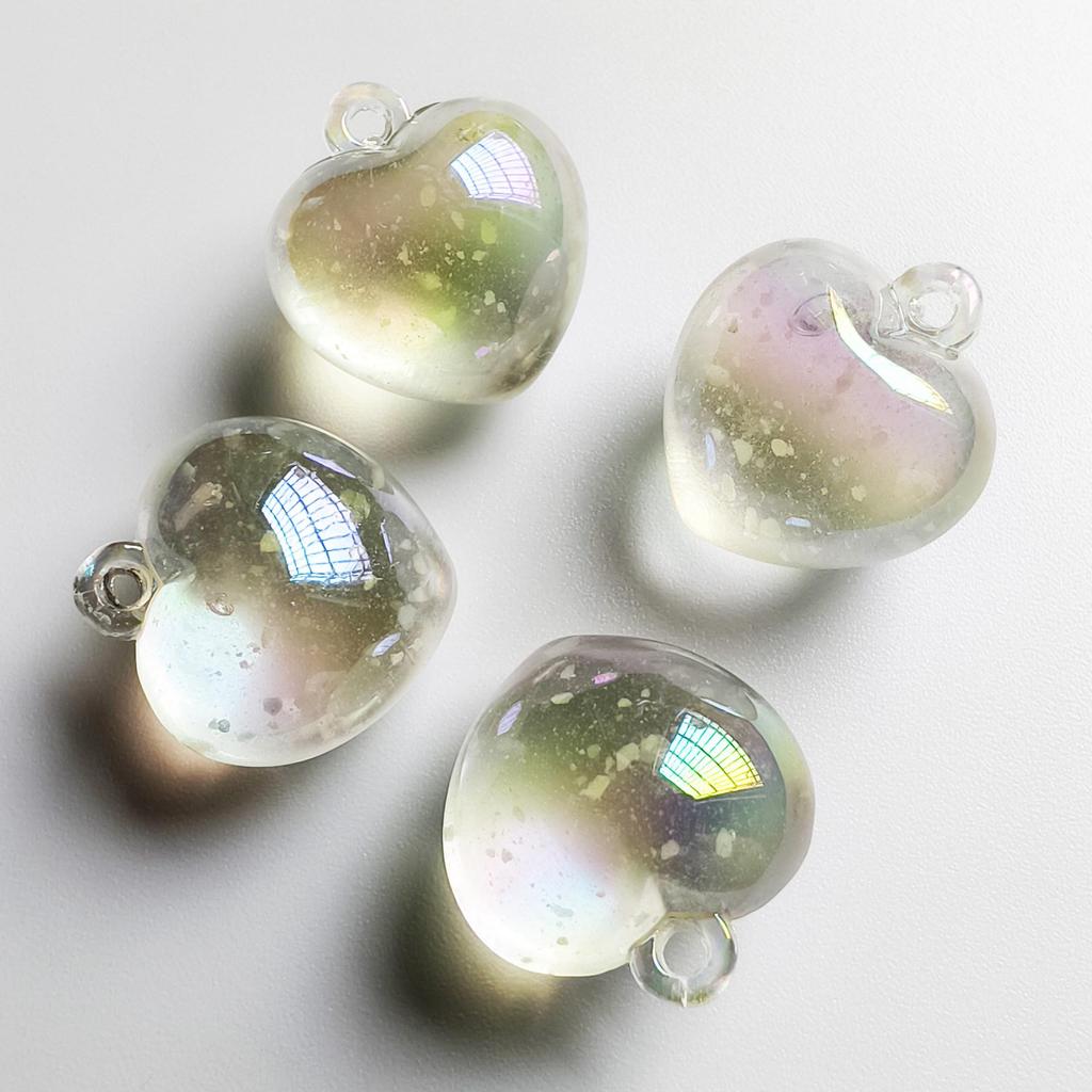Iridescent Loose Powder Luminous Pendant Jewelry Accessories for DIY Peaches and Hearts