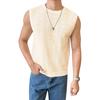 Herre Sommer Vest Rund Hals Ermeløs Ensfarget Topper Slim Fit Hul Pustende Strikketopper Hverdagsklær