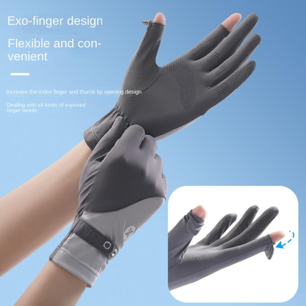 Ice Silk Sun Protection Riding Gloves Breathable Summer Driving Mittens  Summer