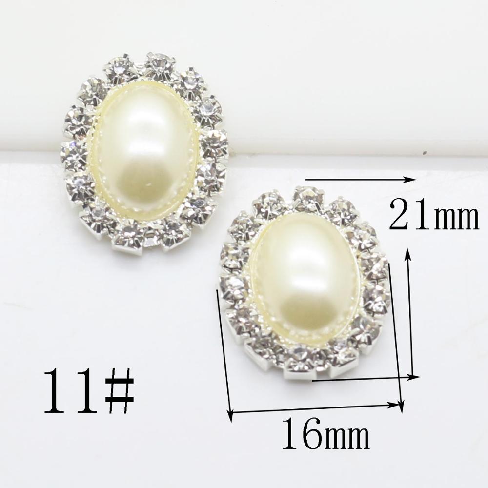 Wholesale 50Pcs Ivory pearl rhinestone button metal button Wedding Invitations Decorate Button hair flower center scrapbooking