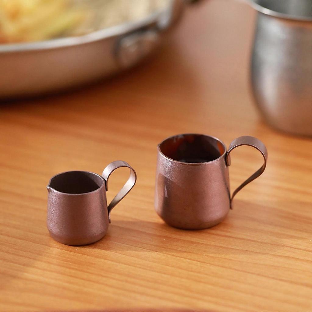 Creamer Pots Small Stainless Steel Condiment Pitcher Leak Proof Spout Storage Solution For Coffee Milk Syrups