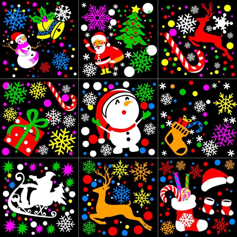 Christmas Projection Lamp 16 Cartoon Patterns LED Projector Decorative Lights Spotlight for Easy Installation Xmas Ornaments