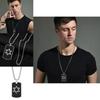 Stylish Titanium Steel Hip Hop Necklace With Geometric Pendant For Trendy Men And Women