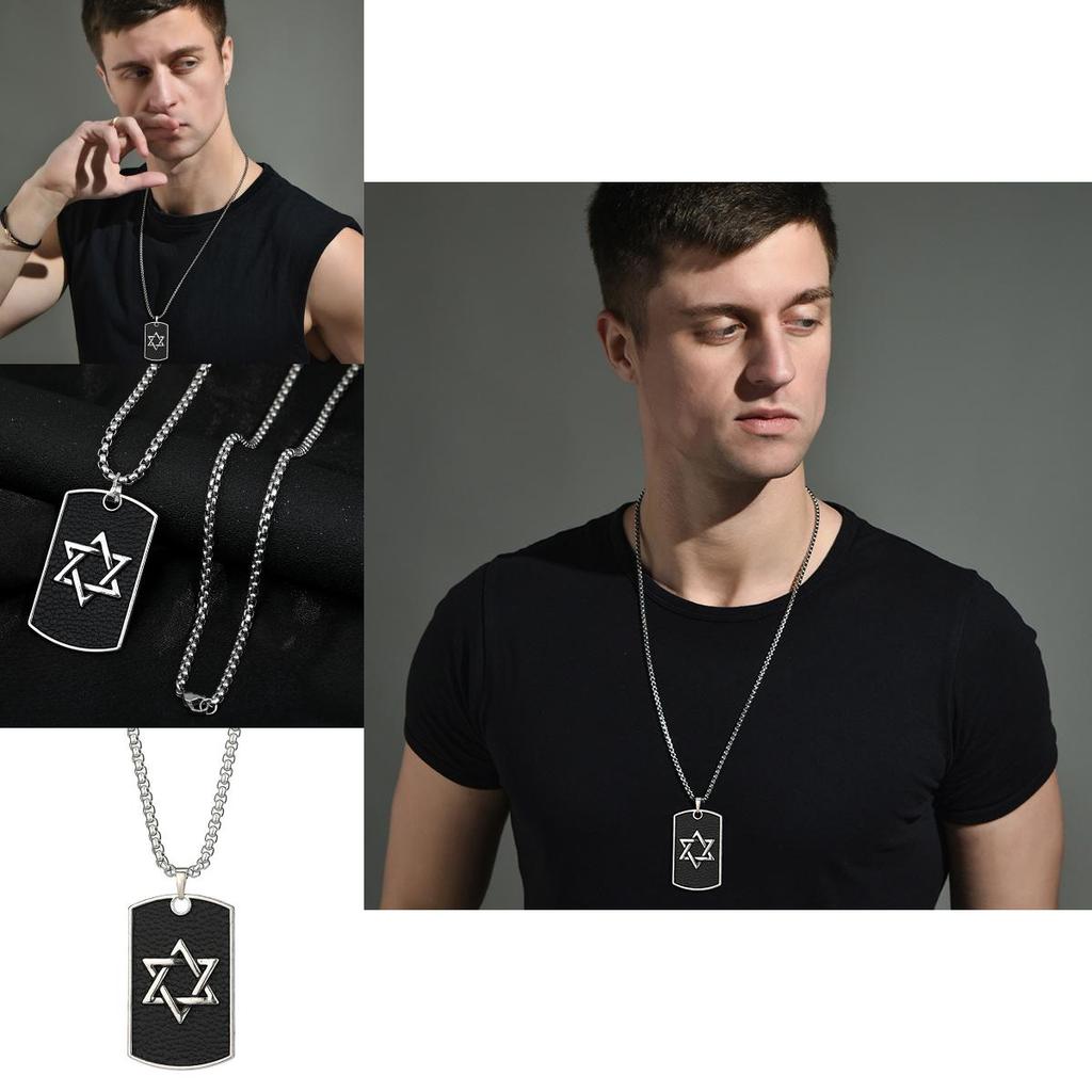 Stylish Titanium Steel Hip Hop Necklace With Geometric Pendant For Trendy Men And Women