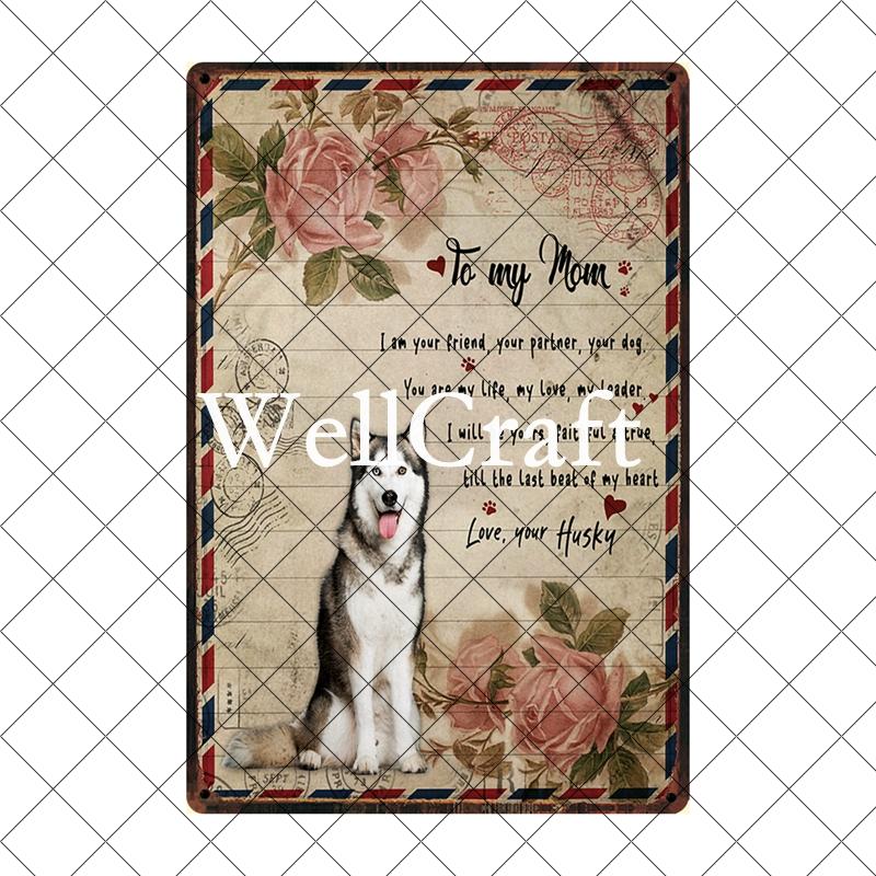 Wellcraft Pet Husky Dog Are Your Friend Wine Cafe Bath Shop Art Metal Tin Sign Wall Poster Iron Painting Pub D CM