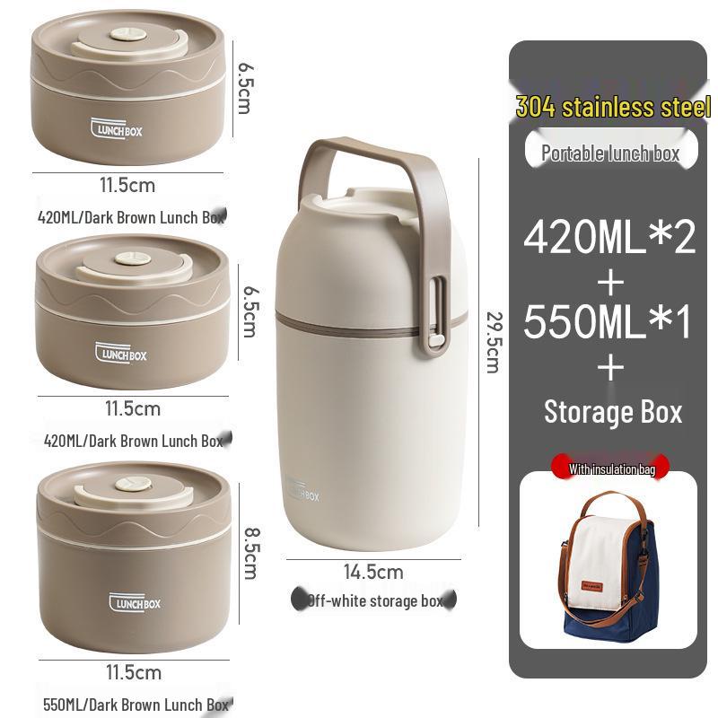 Large Capacity Multilayer 304 Stainless Steel Insulated Lunch Box for Office & Students