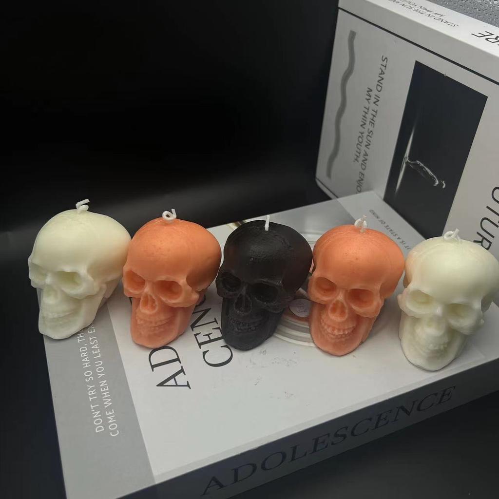Halloween Skull Scented Candle Gift Handmade Atmosphere Gift Box Retro