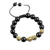 Golden Pixiu Mantra Bracelet with Buddhist Beads for Men and Women