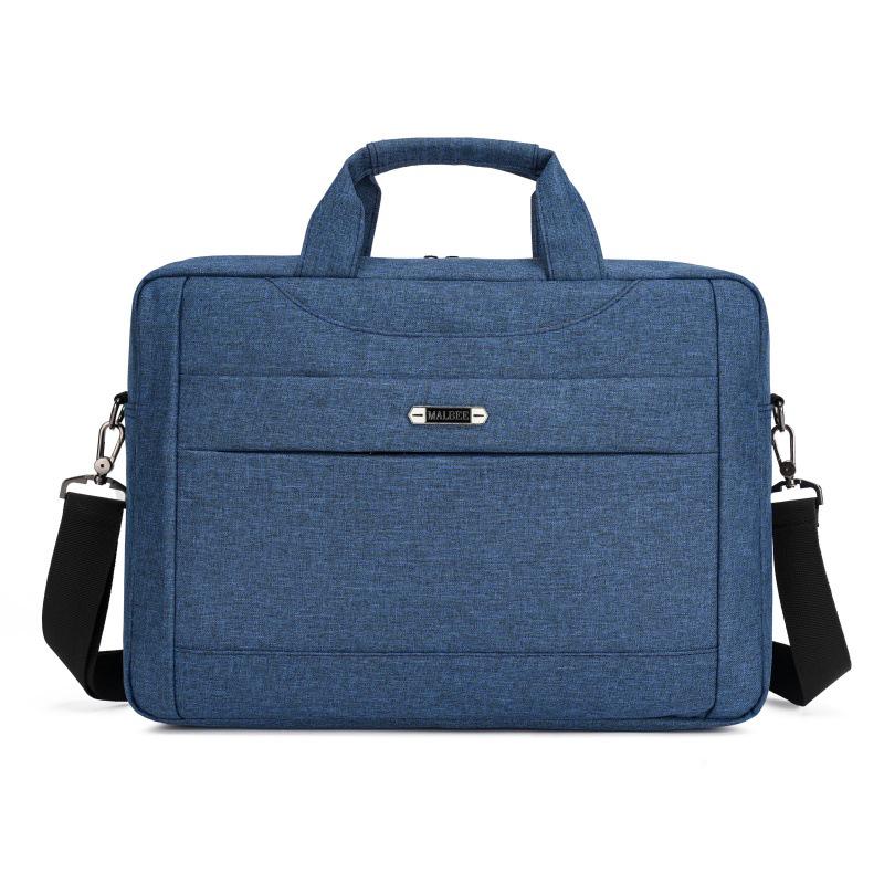 Men's Water-Repellent Nylon Laptop Shoulder Bag - Wear-Resistant, Business Casual, Crossbody with Logo Print