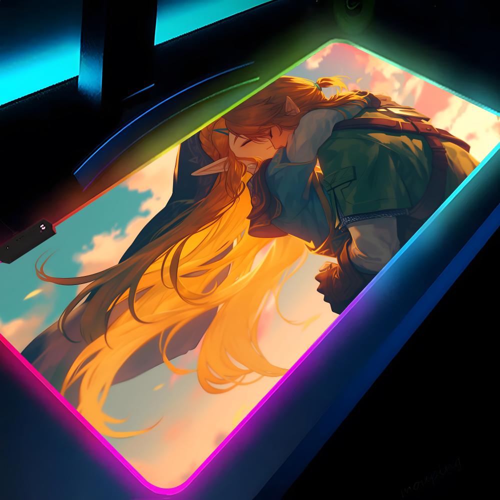 The L-LegendS of ZeldaES Mouse Pad Gaming LED 700x300 Mouse Mat Mousemats Table Video Game Pads PC Desk Mat RGB Keyboard Mat XXL