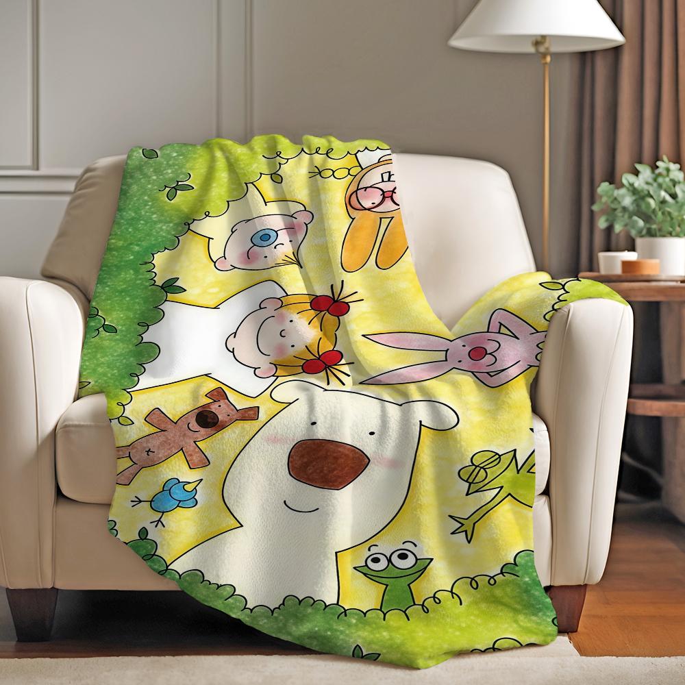 Cartoon cute Coco chan Blanket For Sofa Office Bed Plane Travel Sleep Read Relax Camping Soft And Warm