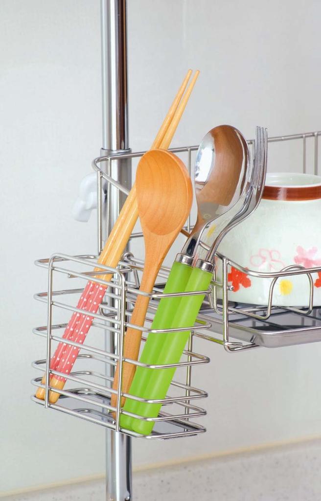 ERNEST In Dish Drainer Stainless Steel Storage A Brand Favored by Major Restaurants X 18 X [Made Japan] (tension Rod) 3-tier (slim) Space-saving