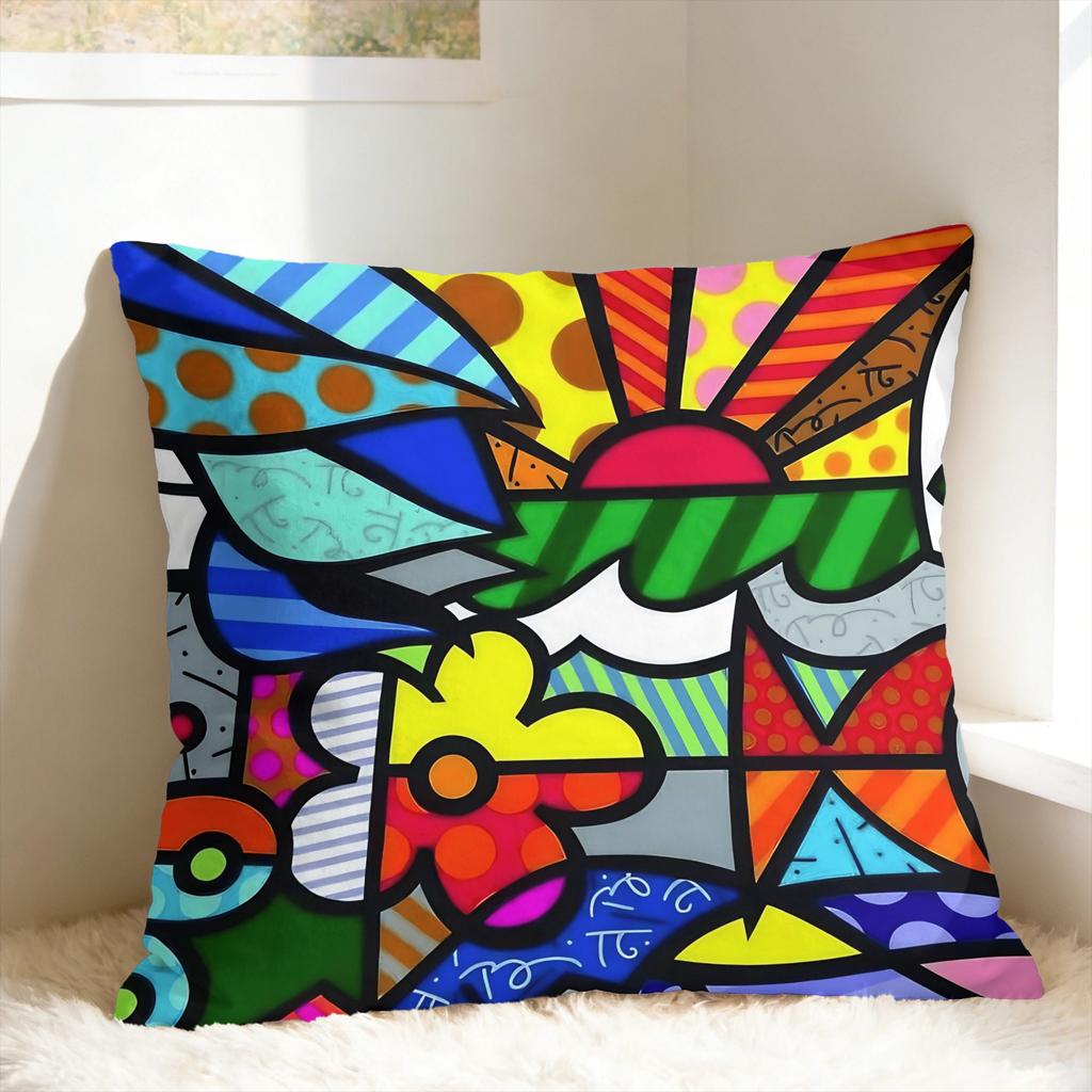 B-BrittoES Happy Art Pillow Case Custom Pillow Cover For Wedding Party Home Decor Novelty Pillowcases