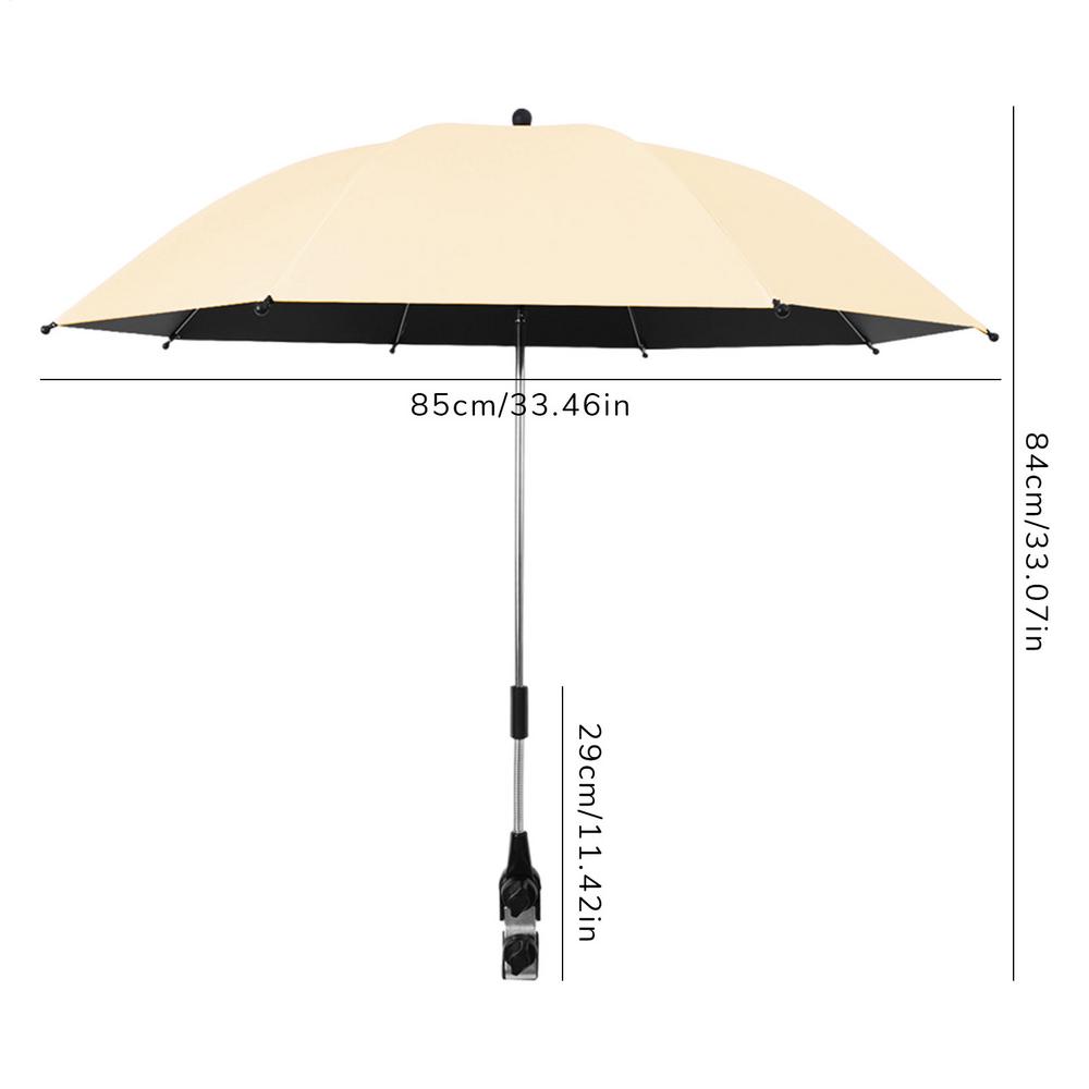 

Kids Stroller Parasol Foldable Trolley Shading Umbrella With Clamp Portable Travel Supplies Pushchair Attachment For Outdoor жовтий