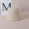 Autumn and winter wool bucket hat trendy versatile washbasin hat women's knitted double-sided foldable bucket hat