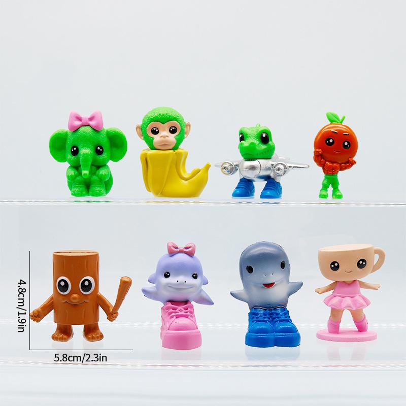 8pcs/set Italian Brainrot Ornament Desktop Ornament Tung Tung Tung Sahur Figure Home Decoration Tralalero Tralala Figurine