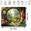 2D Romantic Rose Garden Arch Backdrop Valentine's Day Love Heart Photo Booth Background