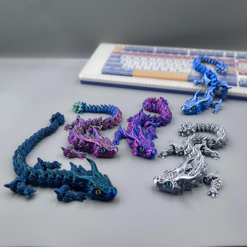 31.5/38.5Cm 3D Printed Akatsuki Magic Dragon Mode Multi-Joint Movable Articulated Dragon Decor Adults Kid Toy Gift