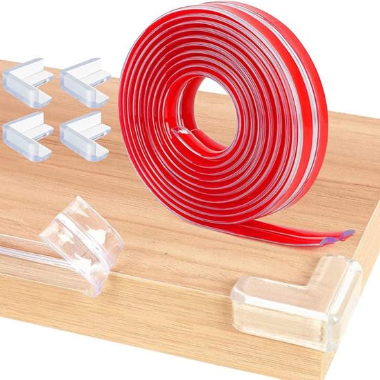 1 Set Bumper Strip Transparent Silicone Furniture Corner Protectors Baby Proofing Edge Safety Bumper for Home