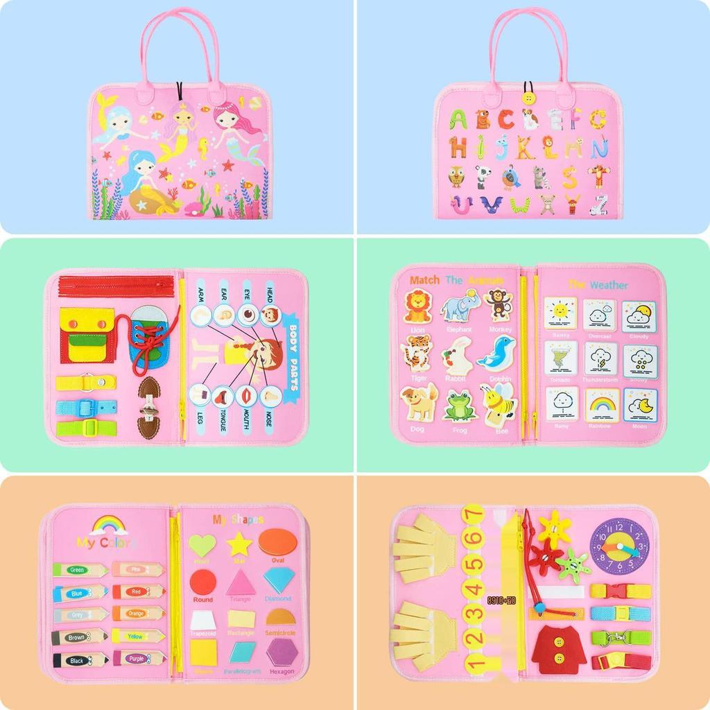 Felt Busy Board Educational Toy for Toddlers - Early Learning and Teaching Aid