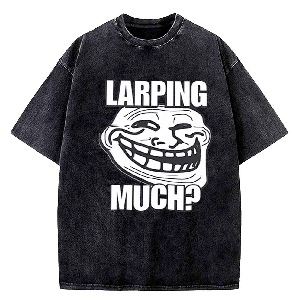 Trollface Vintage Washed cotton t shirt men Pastel Colorful aesthetic Punk 80s streetwear shirt Colorful Graphic harajuku Retro
