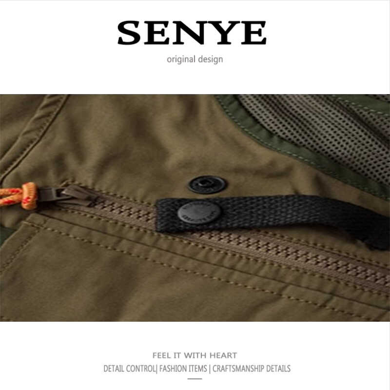 Chaleco de Trabajo de Montaña Primavera Verano, Chaleco Táctico de Pesca Funcional con Múltiples Bolsillos para Hombre, Chaqueta Retro Americana