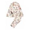 2026 Long Sleeve Cat Pajamas Set Middle-Aged Women Milk Silk Loungewear S-XL