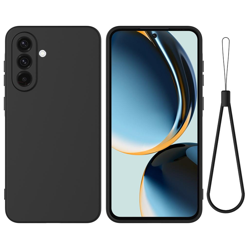 Suitable for Samsung A26 Solid Liquid Silicone Mobile Phone Case A16 Simple Business All Inclusive Soft Shell with Lanyard