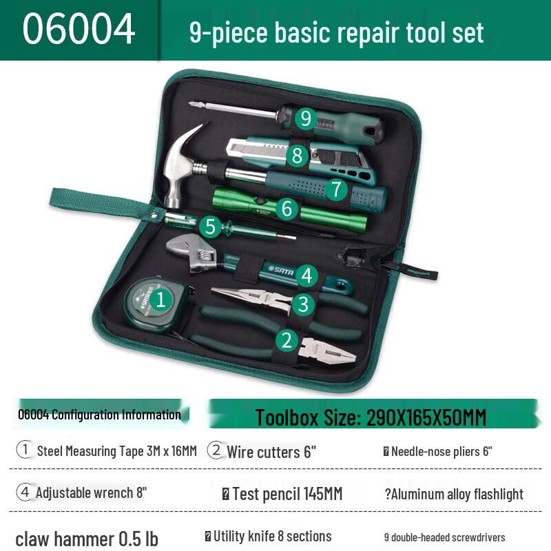 SATA 9-Piece Home Hardware Tool Kit