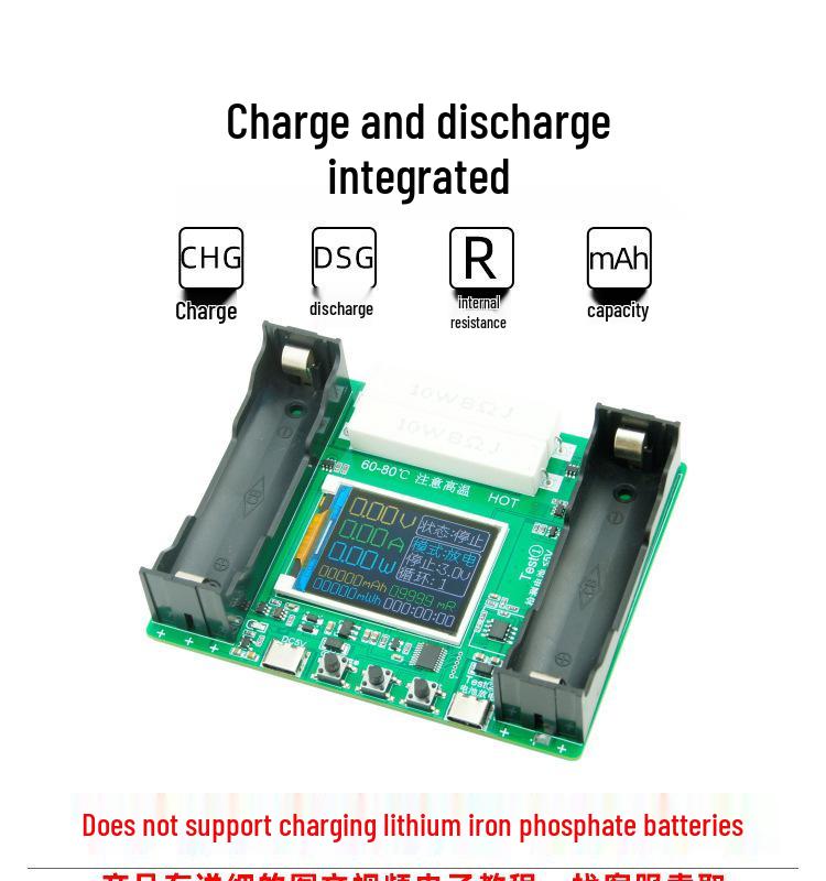 High-Precision 18650 Lithium Battery Tester: 2-Channel Auto Charge-Discharge, Resistance, and Capacity Analysis
