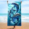 3D Sea Turtle Print Beach Towel Realistic Ocean Animal Quick Dry Polyester Bath Towel Summer Swimming Pool Travel Sand Free