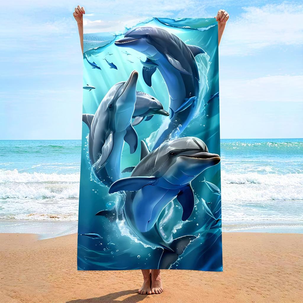 3D Sea Turtle Print Beach Towel Realistic Ocean Animal Quick Dry Polyester Bath Towel Summer Swimming Pool Travel Sand Free