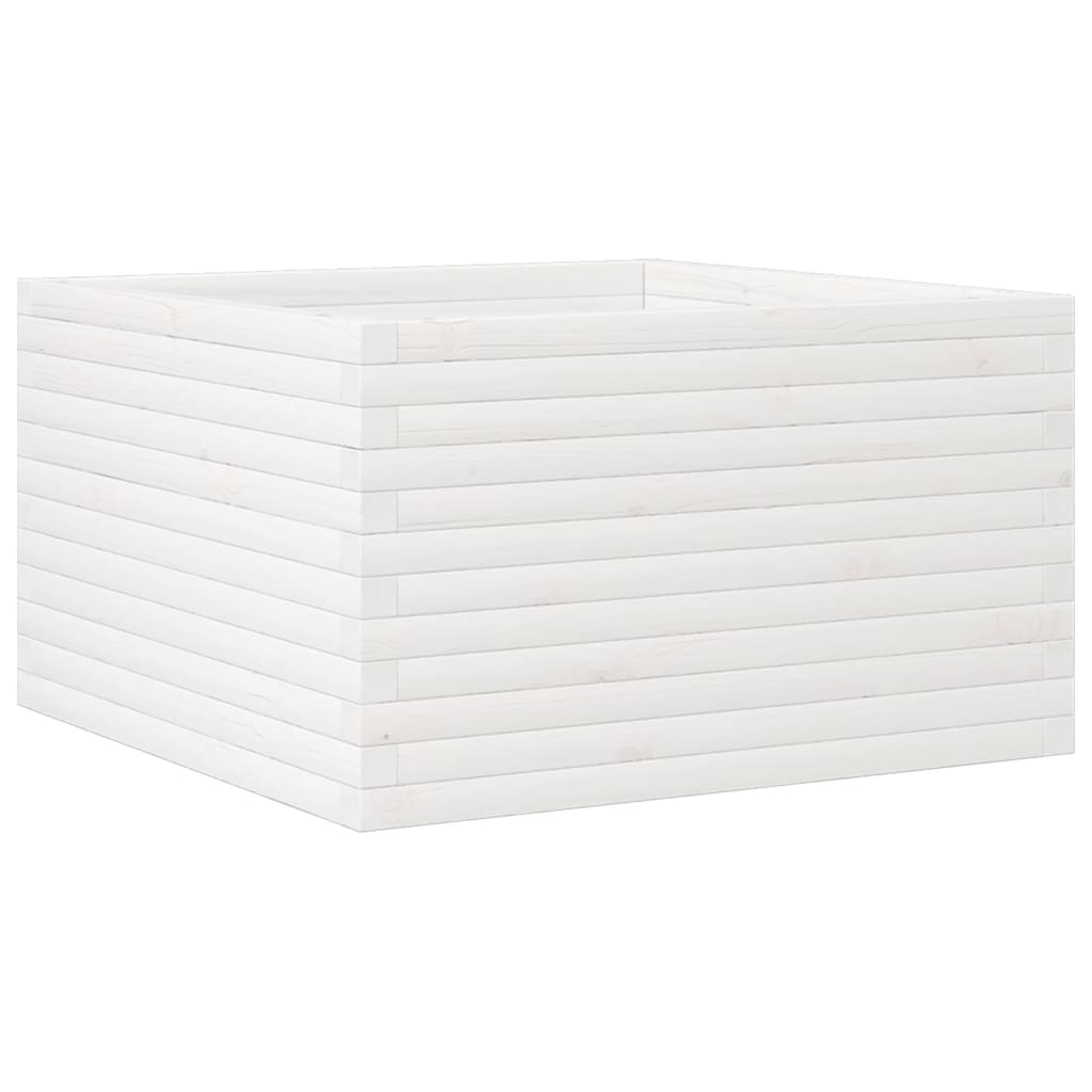 Plant Pot White 80*80*45.5 Cm Solid Pine Wood
