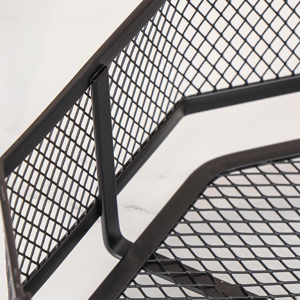 2Pcs Countertop Fruit Basket Vegetables Storage Rack Counter Large Capacity Container Metal Wire