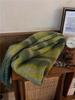 Rainbow scarf women's plaid mohair warm shawl versatile winter new high-end windproof plush scarf men