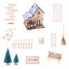 Miniature Wood Doll House Christmas Doll House Assembly Kits with Accessories and Safe LED Lighting for Kids Creative Play