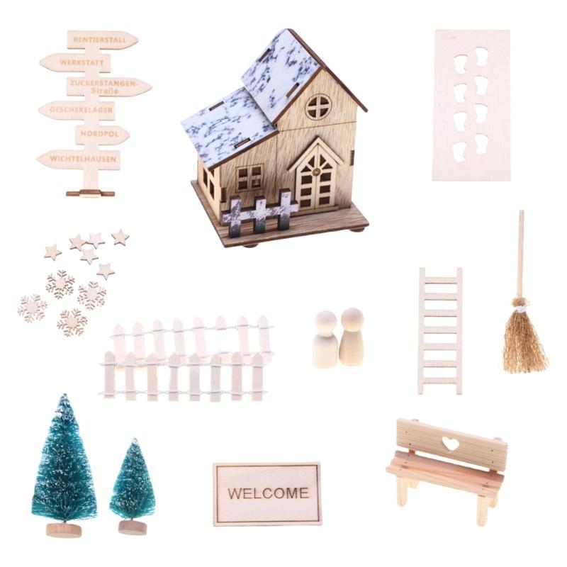 

Modern LED Doll House Assembly Kits Wood Christmas Doll House Toy for Children s Room Holiday Festival Decoration