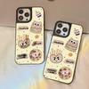 Cartoon burger mirror is suitable for Apple 17ProMax black frame mobile phone case 15 all-inclusive 13/12 niche 14 large holes