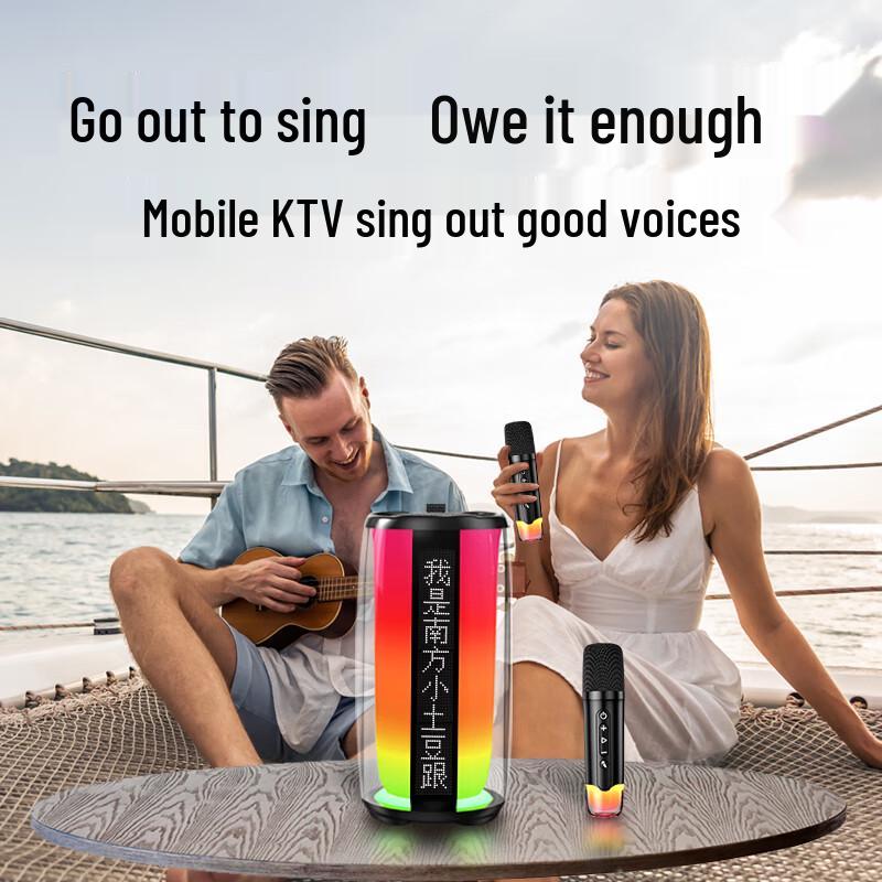 Newmine K19 Portable Bluetooth Karaoke Speaker with Dual Microphones